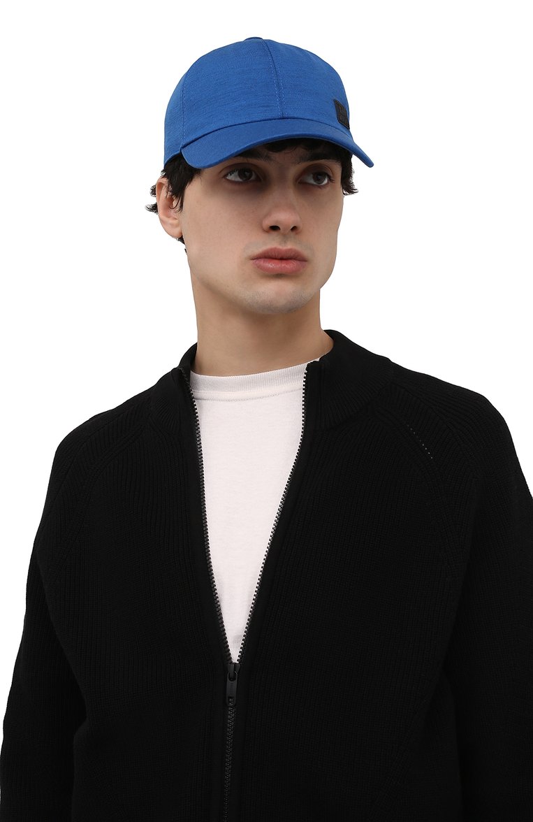 Мужская шерстяная бейсболка ZEGNA синего цвета, арт. Z3I60H/B7R | Фото 2 (Материал: Текстиль, Шерсть; Нос: Не проставлено)