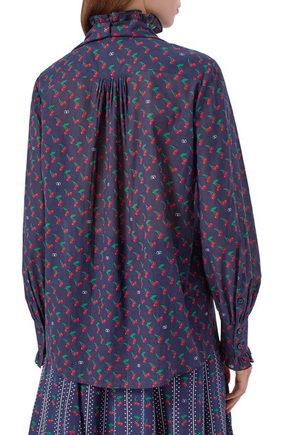 Хлопковая блузка VALENTINO, арт. 7B3AB7T6/9M8, фото 4