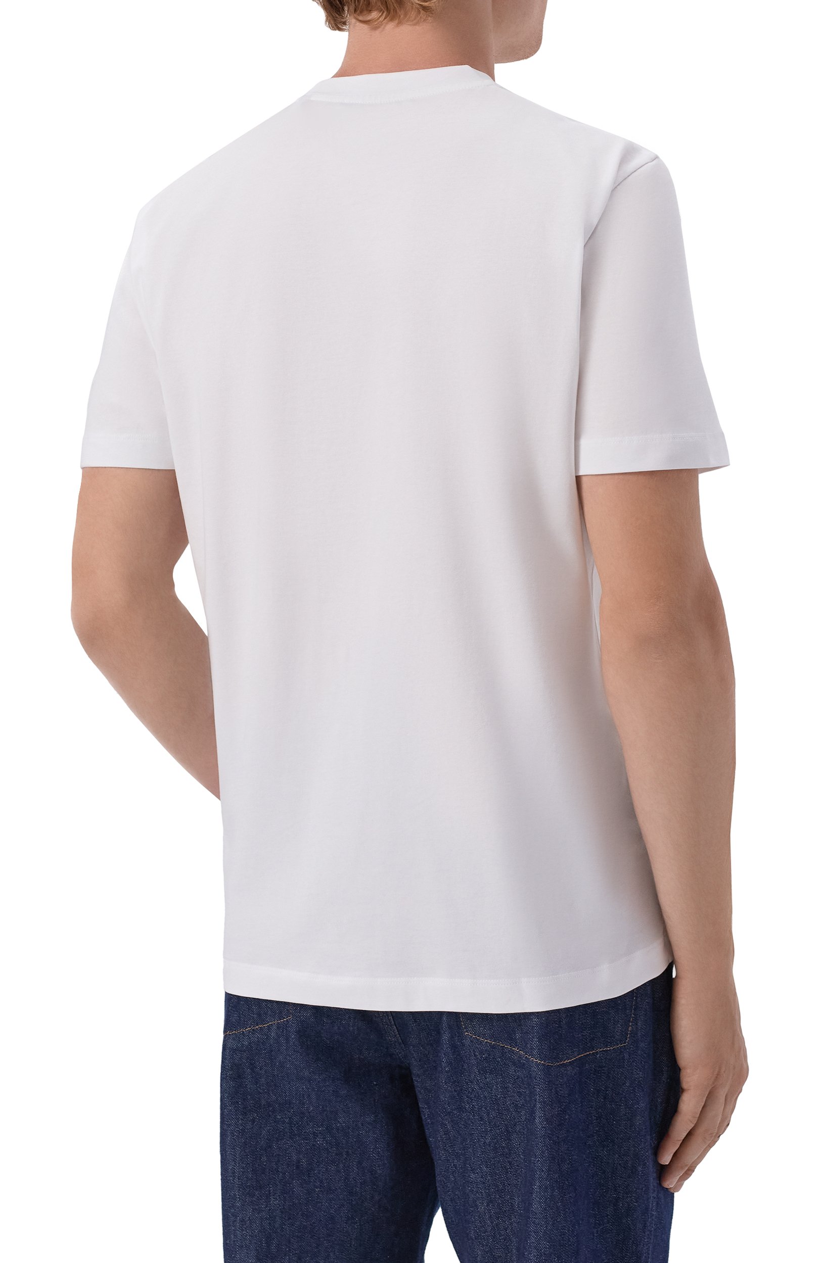 Хлопковая футболка CORNELIANI белого цвета по цене 20800 руб., арт. 28G586/2A25004, фото 4 Хлопковая футболка CORNELIANI, арт. 28G586/2A25004, фото 4