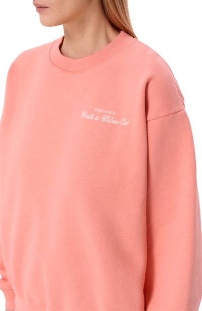 Хлопковый свитшот SPORTY AND RICH кораллового цвета по цене 29300 руб., арт. ST098712234PI22, фото 5 Хлопковый свитшот SPORTY AND RICH, арт. ST098712234PI22, фото 5