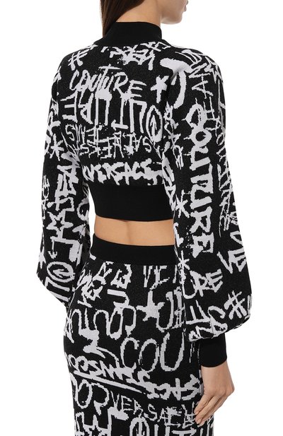 Пуловер VERSACE JEANS COUTURE черно-белого цвета по цене 49500 руб., арт. 75HAFM25/CM27N, фото 4 Пуловер VERSACE JEANS COUTURE, арт. 75HAFM25/CM27N, фото 4