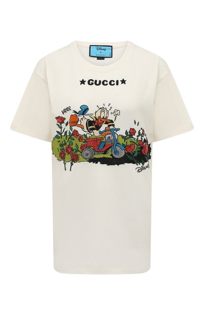 Женская хлопковая футболка disney x gucci GUCCI, арт. 615044 XJDBI