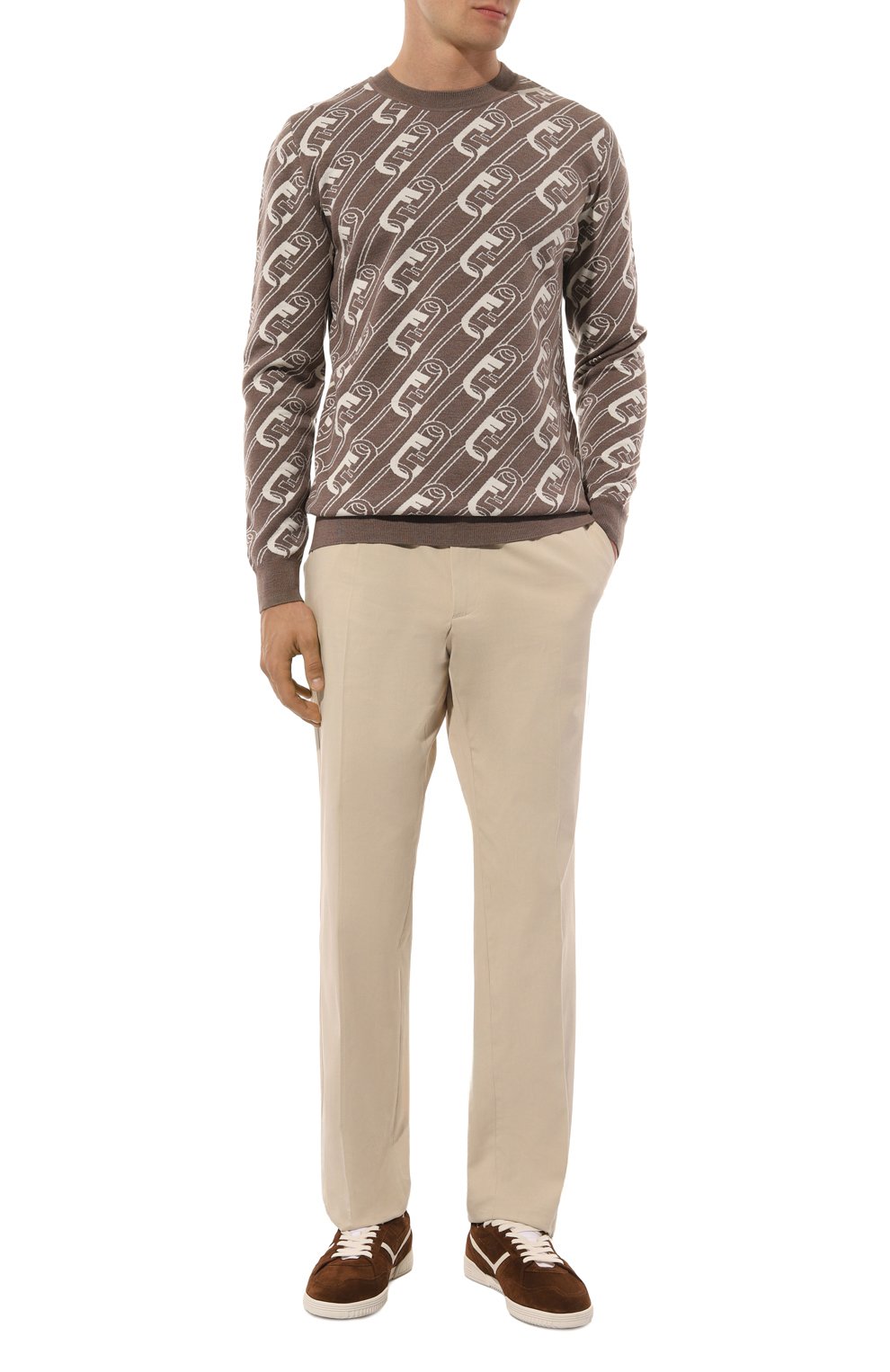 Шерстяной джемпер FENDI коричневого цвета по цене 87550 руб., арт. FZX061/AL3I/F0UHM, фото 2 Шерстяной джемпер FENDI, арт. FZX061/AL3I/F0UHM, фото 2