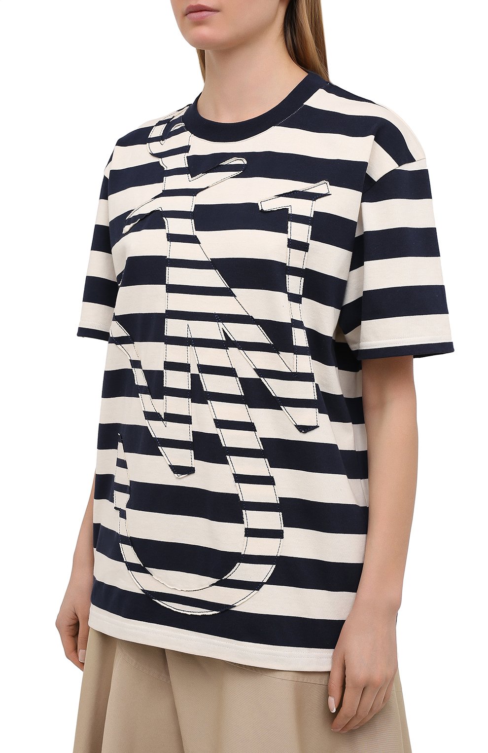 Хлопковая футболка JW ANDERSON синего цвета по цене 22350 руб., арт. JT0008 PG0428, фото 3 Хлопковая футболка JW ANDERSON, арт. JT0008 PG0428, фото 3