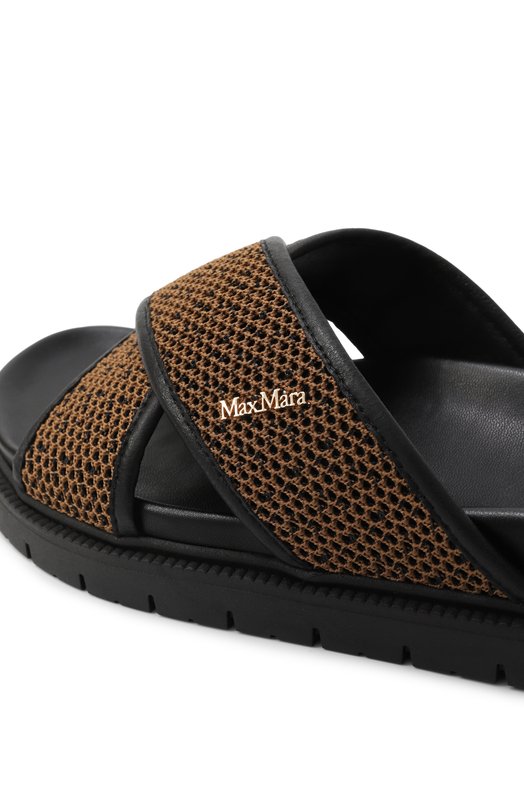 Текстильные шлепанцы Party Max Mara PARTY 2516521039 Коричневый  PARTY 2516521039 Фото 7