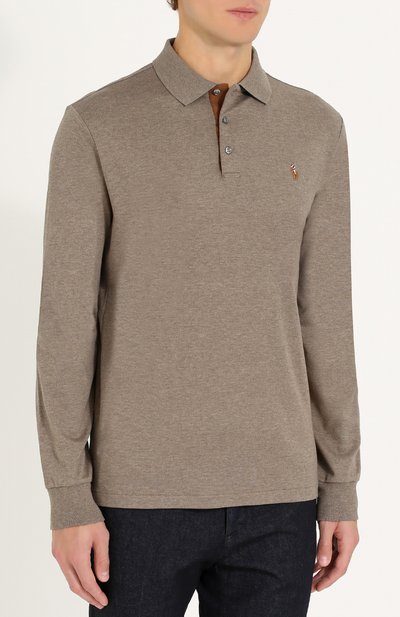 Хлопковое поло с длинными рукавами POLO RALPH LAUREN, арт. 710671785, фото 3