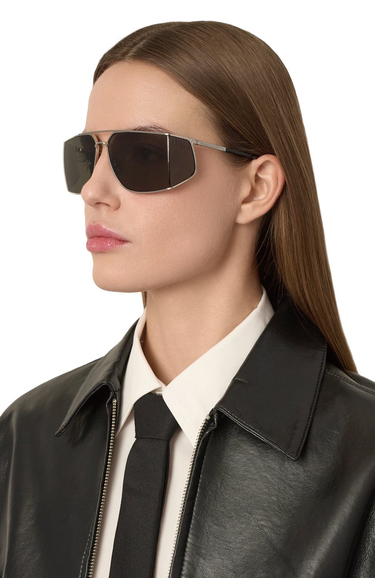 Женские солнцезащитные очки SAINT LAURENT черного цвета, арт. SL 750 002 | Фото 2 (Материал: Металл; Нос: Не проставлено; Тип очков: С/з; Региональные ограничения белый список (Axapta Mercury): Не проставлено; Оптика Гендер: оптика-женское; Очки форма: Маска, Прямоугольные)