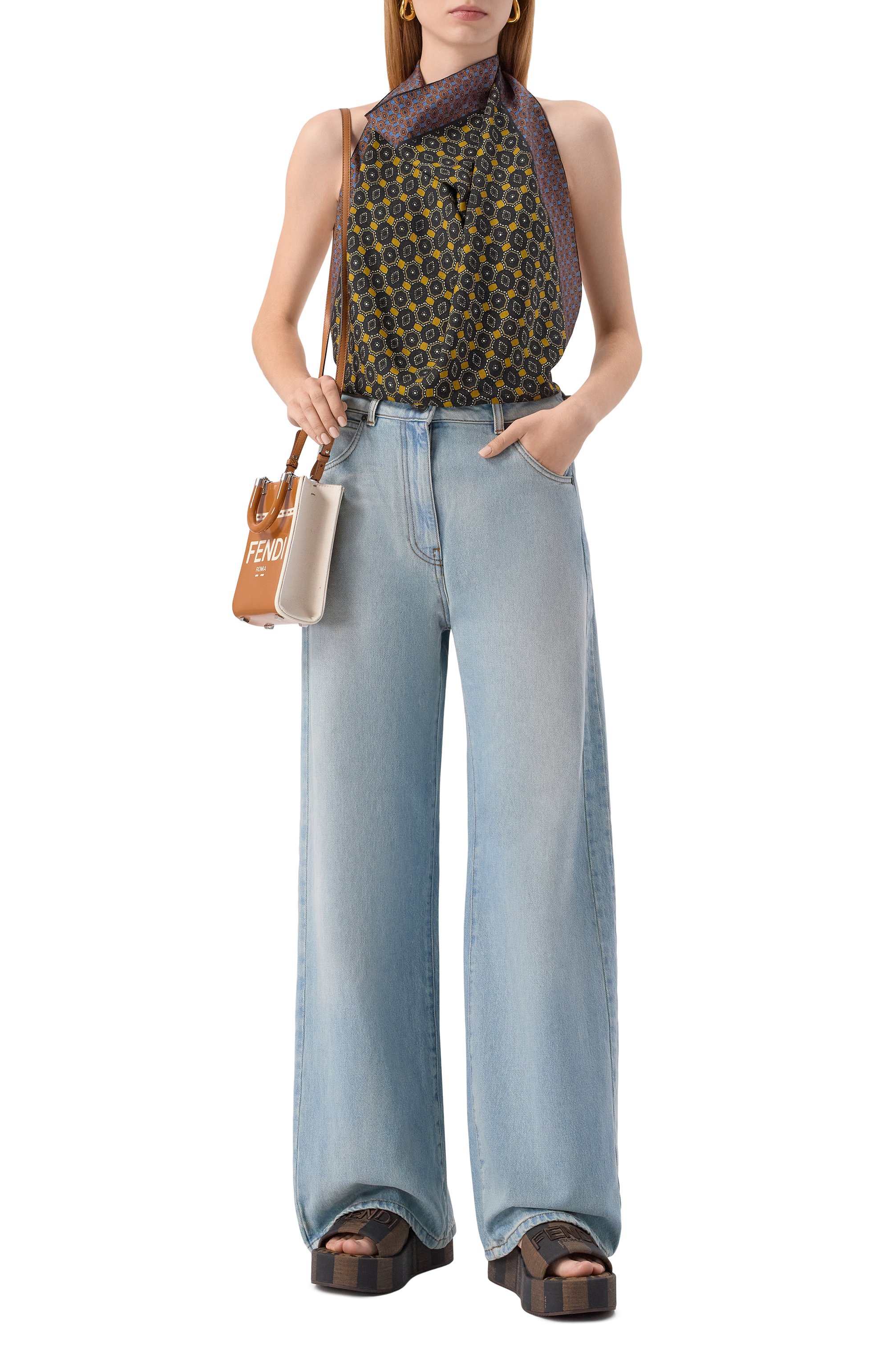 Текстильные шлепанцы sunshine FENDI, арт. 8R8515/A0RH, фото 3