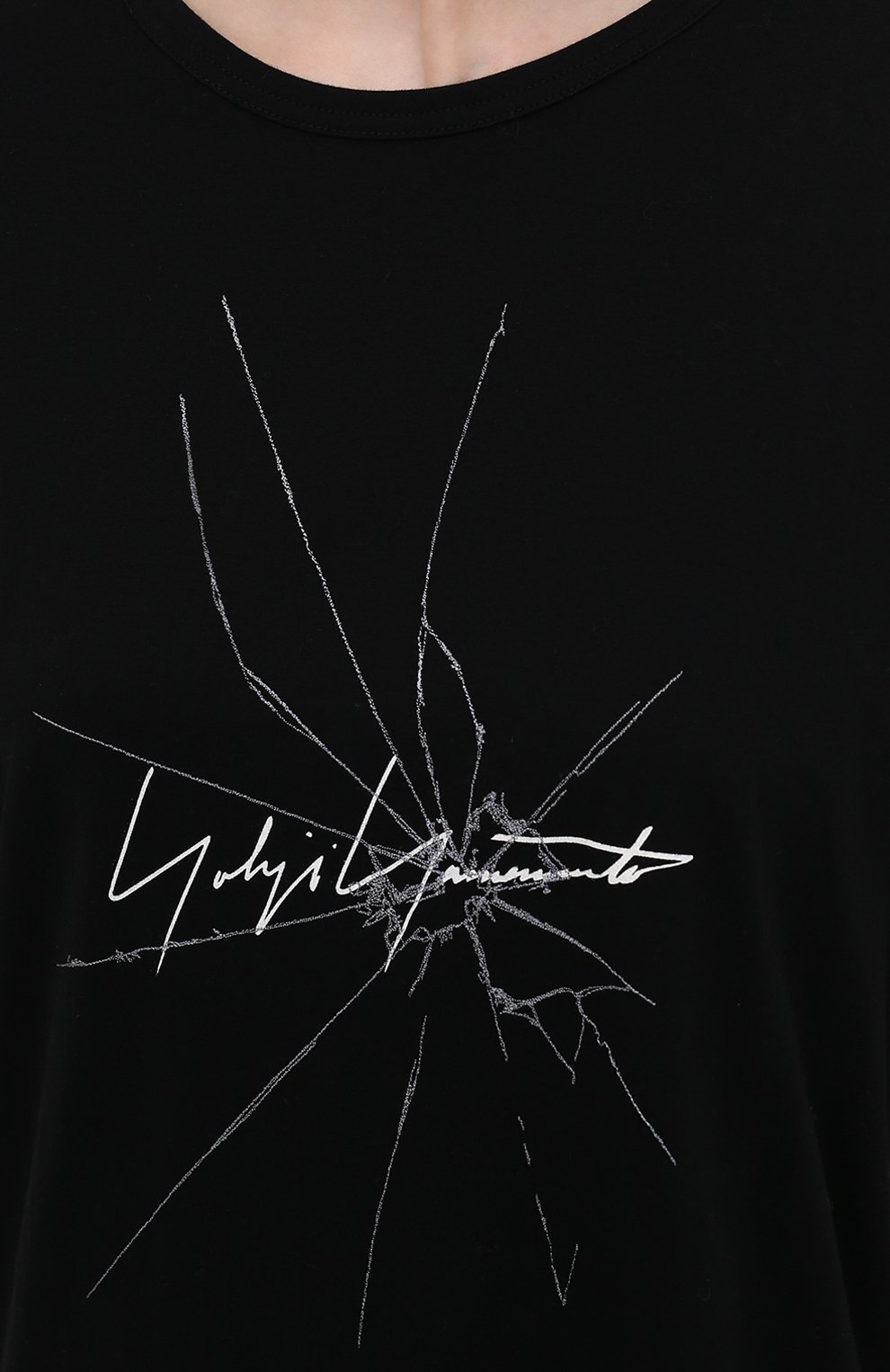 Хлопковая футболка YOHJI YAMAMOTO черного цвета по цене 38300 руб., арт. FD-T14-075, фото 5 Хлопковая футболка YOHJI YAMAMOTO, арт. FD-T14-075, фото 5