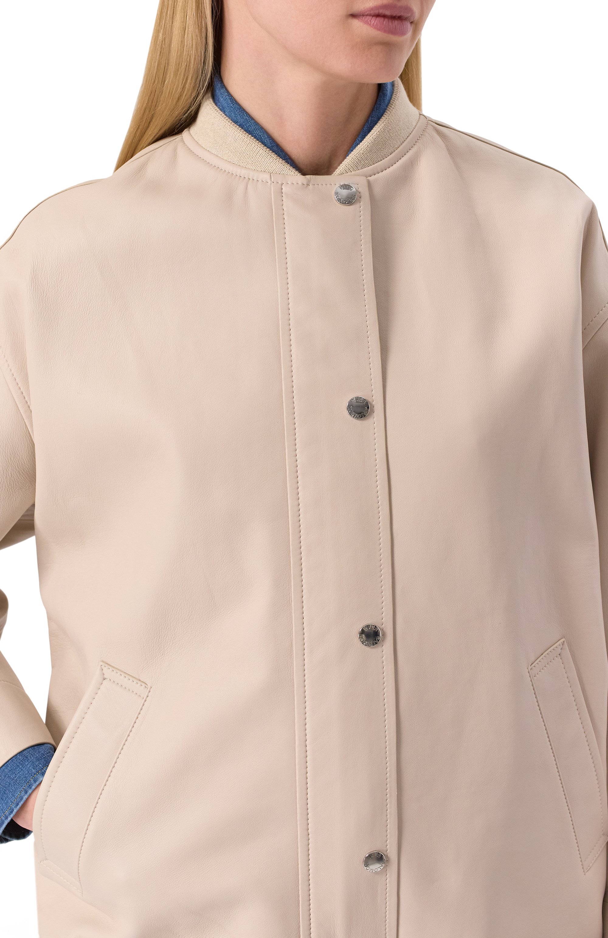 Кожаный бомбер YVES SALOMON, арт. 25EFV03169K47W/A1013, фото 5