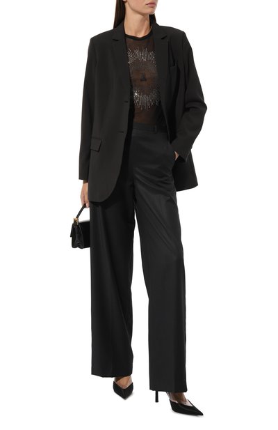 Топ с отделкой пайетками PATRIZIA PEPE черного цвета по цене 13800 руб., арт. 8M1519_J134, фото 2 Топ с отделкой пайетками PATRIZIA PEPE, арт. 8M1519_J134, фото 2