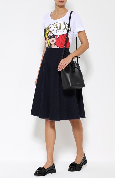 Джинсовая расклешенная юбка с бахромой MONCLER, арт. B2-093-25639-00-57934, фото 2