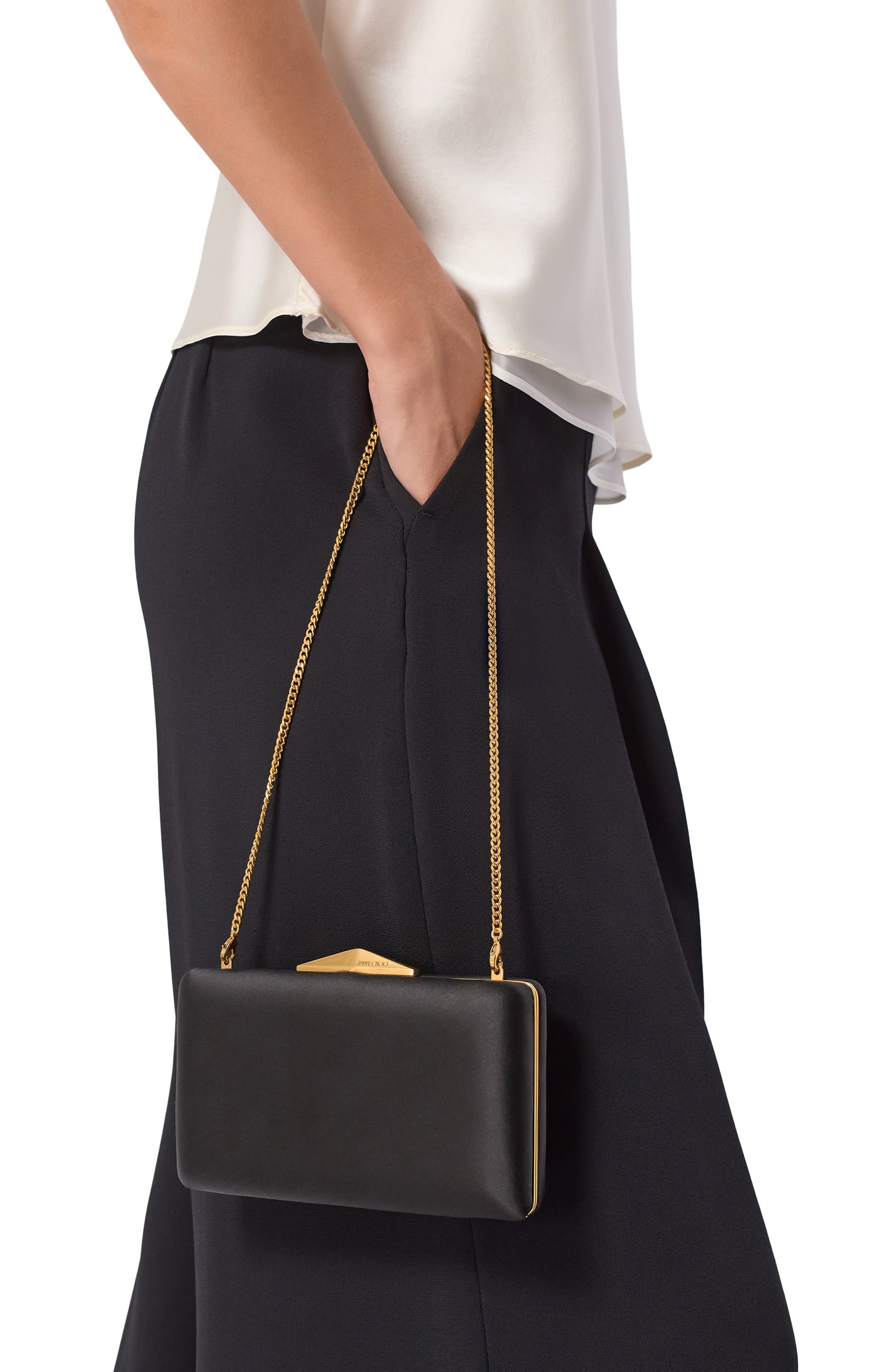 Клатч clemmie JIMMY CHOO черного цвета по цене 231000 руб., арт. CLEMMIEHH0, фото 2 Клатч clemmie JIMMY CHOO, арт. CLEMMIEHH0, фото 2