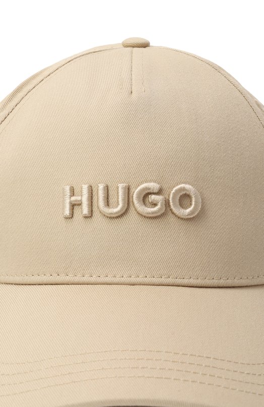 Хлопковая бейсболка HUGO 50533410 Бежевый  50533410 Фото 3