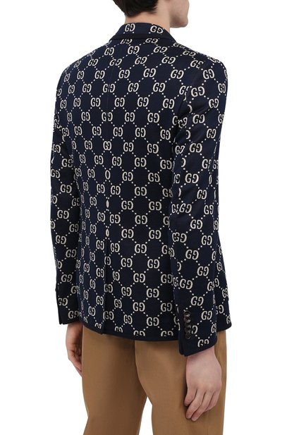 Однобортный хлопковый пиджак с принтом GUCCI, арт. 521889/Z372F, фото 4
