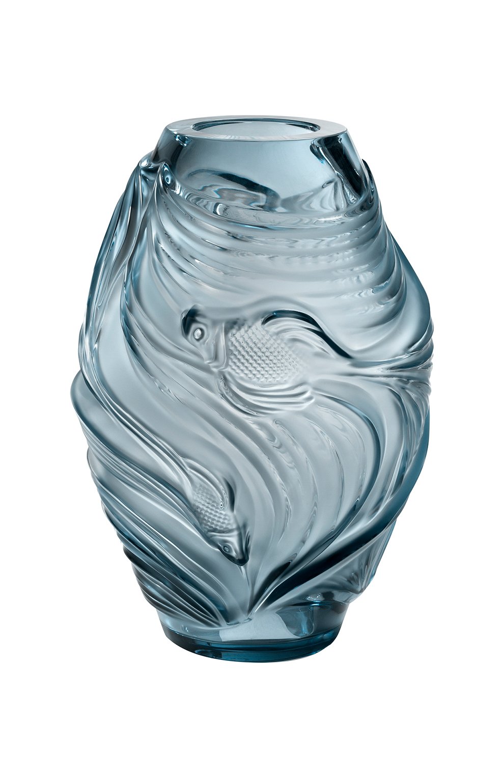 Ваза poissons combattants LALIQUE синего цвета по цене 638500 руб., арт. 10671800, фото 1 Ваза poissons combattants LALIQUE, арт. 10671800, фото 1