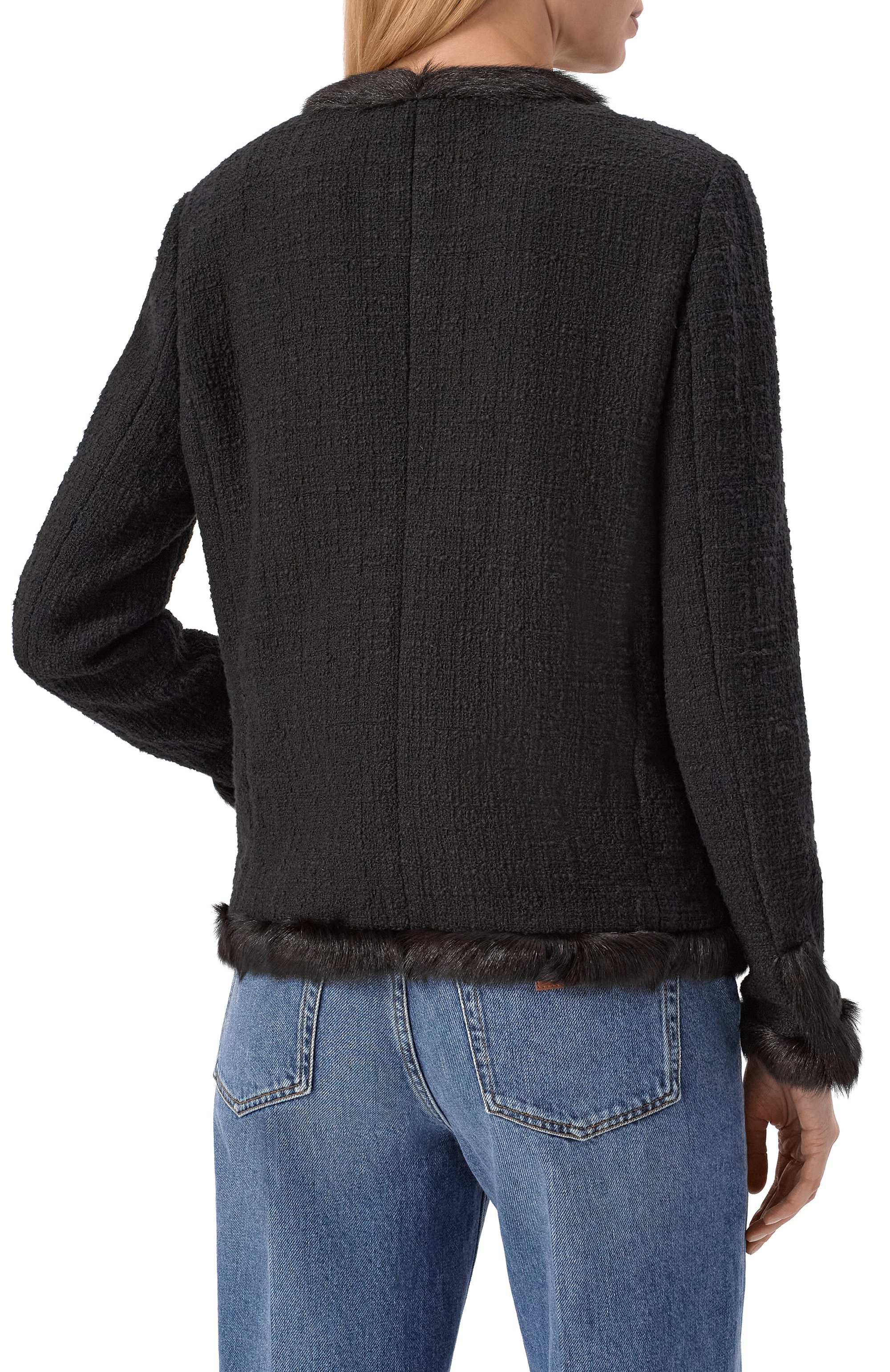 Твидовый жакет с отделкой из козы DOLCE & GABBANA, арт. F27HIZ/HUMJK, фото 4