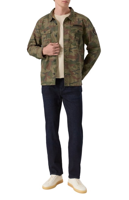 Хлопковая куртка-рубашка Aeronautica Militare 251AC032CT3506 Хаки  251AC032CT3506 Фото 2