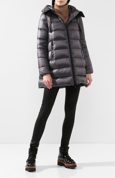 Стеганый пуховик moncler suyen с капюшоном MONCLER серого цвета по цене 145500 руб., арт. D2-093-49319-49-53052, фото 2 Стеганый пуховик moncler suyen с капюшоном MONCLER, арт. D2-093-49319-49-53052, фото 2