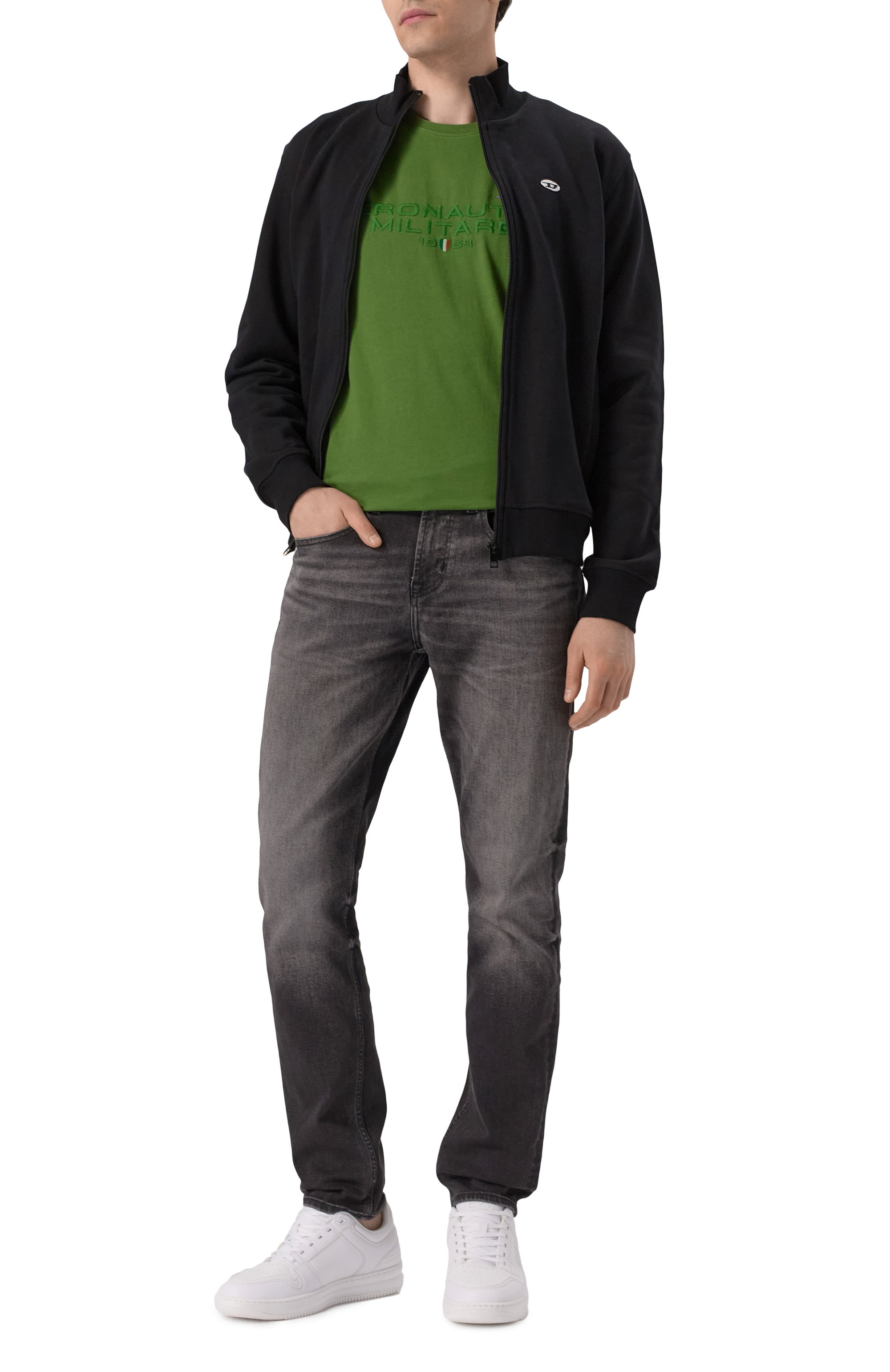 Хлопковая футболка AERONAUTICA MILITARE зеленого цвета по цене 8605 руб., арт. TS2378J633, фото 2 Хлопковая футболка AERONAUTICA MILITARE, арт. TS2378J633, фото 2