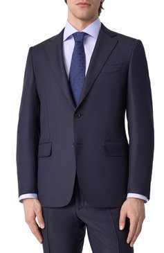 Мужской шерстяной костюм CANALI темно-синего цвета, арт. E11280/19-AX05533 | Фото 4 (Материал внешний: Шерсть; Рукава: Длинные; Костюмы М: Однобортный; Стили: Классический)