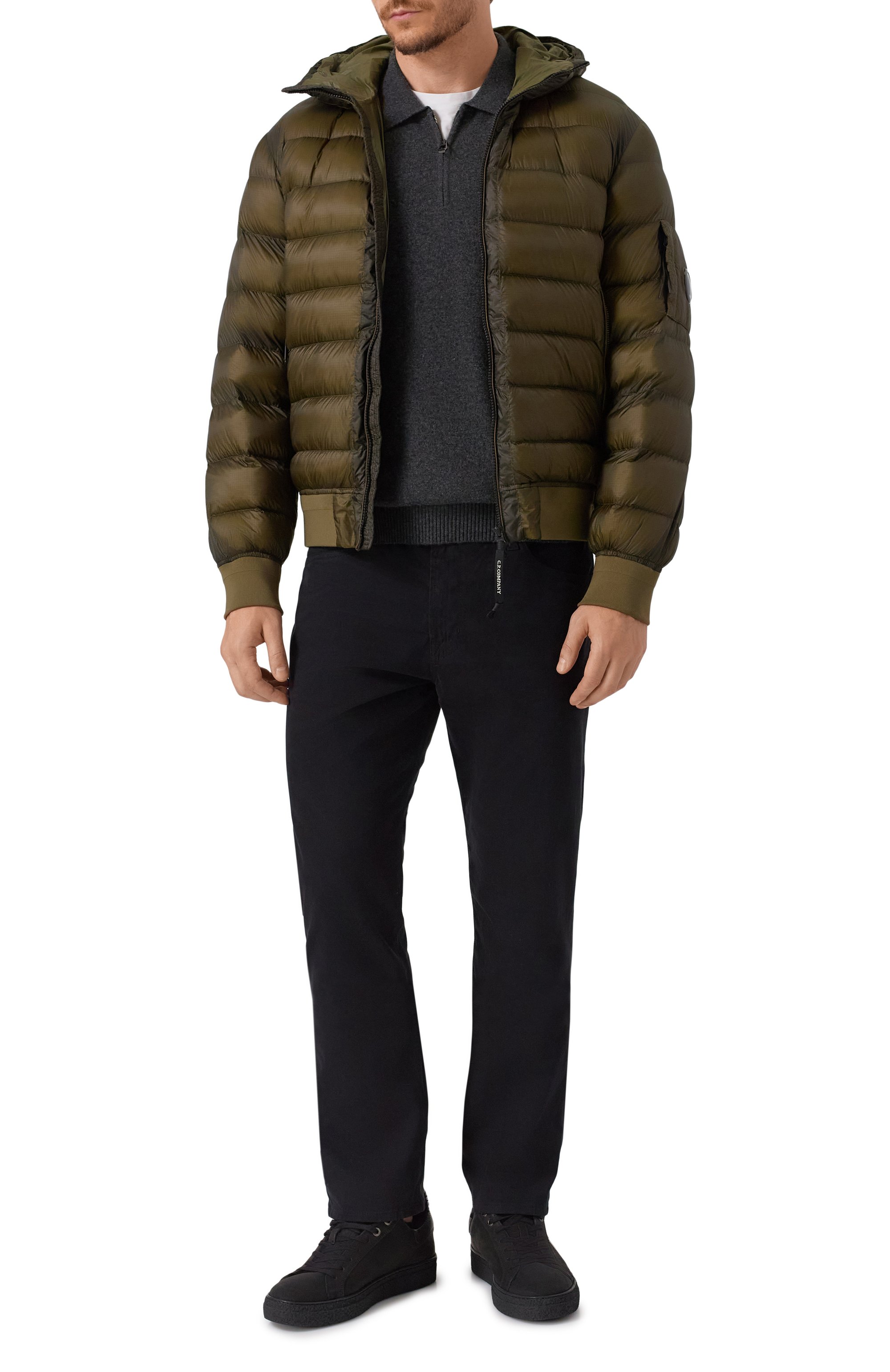 Пуховик C.P. COMPANY хаки цвета по цене 56800 руб., арт. 19CM0W002A110416A, фото 2 Пуховик C.P. COMPANY, арт. 19CM0W002A110416A, фото 2