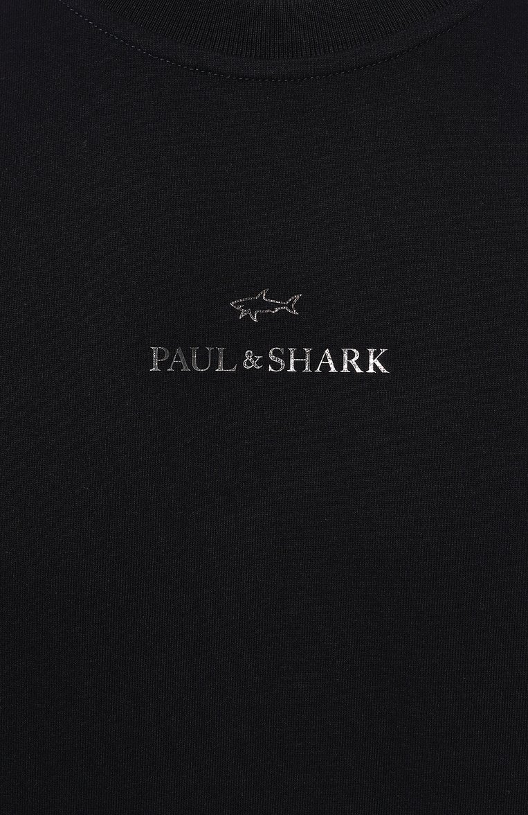 Мужская хлопковая футболка PAUL&SHARK темно-синего цвета, арт. 14311646 | Фото 5 (Рукава: Короткие; Длина (для топов): Стандартные; Материал внешний: Хлопок; Принт: Без принта; Стили: Кэжуэл; Мужское Кросс-КТ: Футболка-одежда; Кросс-КТ: Джерси; Автоматизация ТО: Проставлено; Автоматизация состава: Проставлено; Детали: Декор)