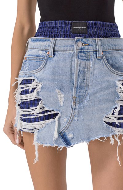 Джинсовая юбка ALEXANDER WANG голубого цвета по цене 61350 руб., арт. 4DC3255874, фото 5 Джинсовая юбка ALEXANDER WANG, арт. 4DC3255874, фото 5
