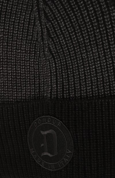 Шерстяная шапка DONDUP черного цвета по цене 21800 руб., арт. UQ127/Y00758U PT0, фото 3 Шерстяная шапка DONDUP, арт. UQ127/Y00758U PT0, фото 3