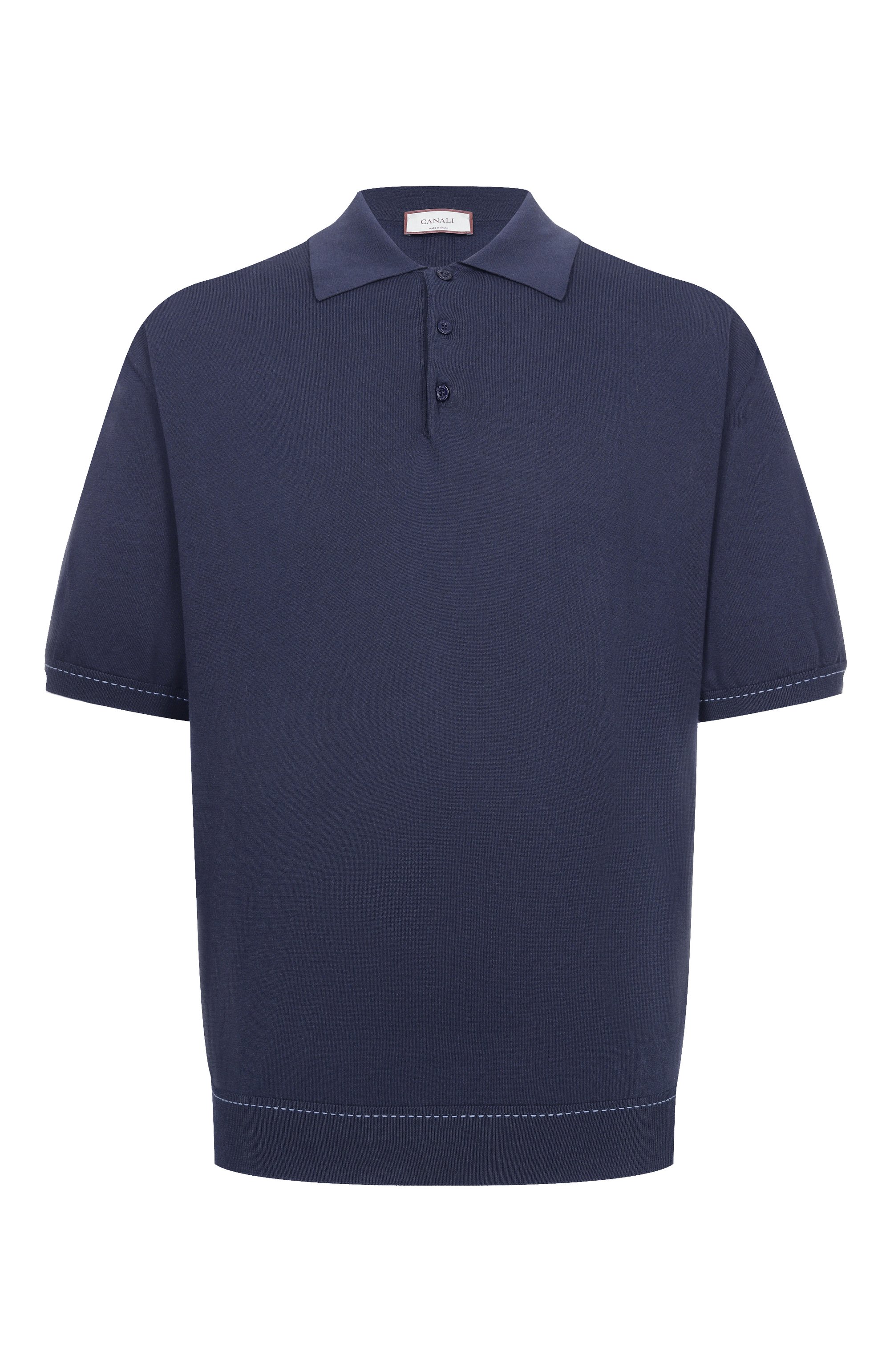 Поло из хлопка и шелка CANALI, арт. C0127B/MK02479_001, фото 1