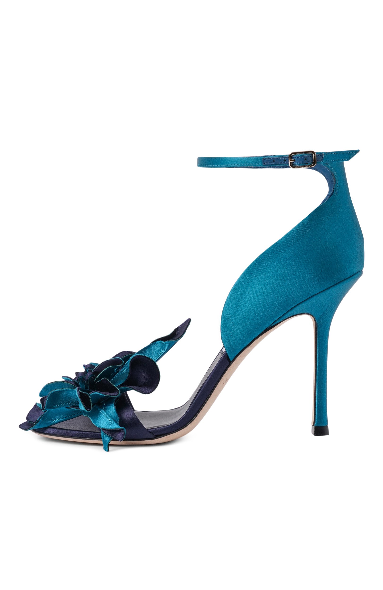 Текстильные босоножки coko 100 JIMMY CHOO бирюзового цвета по цене 138500 руб., арт. C0K0 100/KRQ, фото 4 Текстильные босоножки coko 100 JIMMY CHOO, арт. C0K0 100/KRQ, фото 4