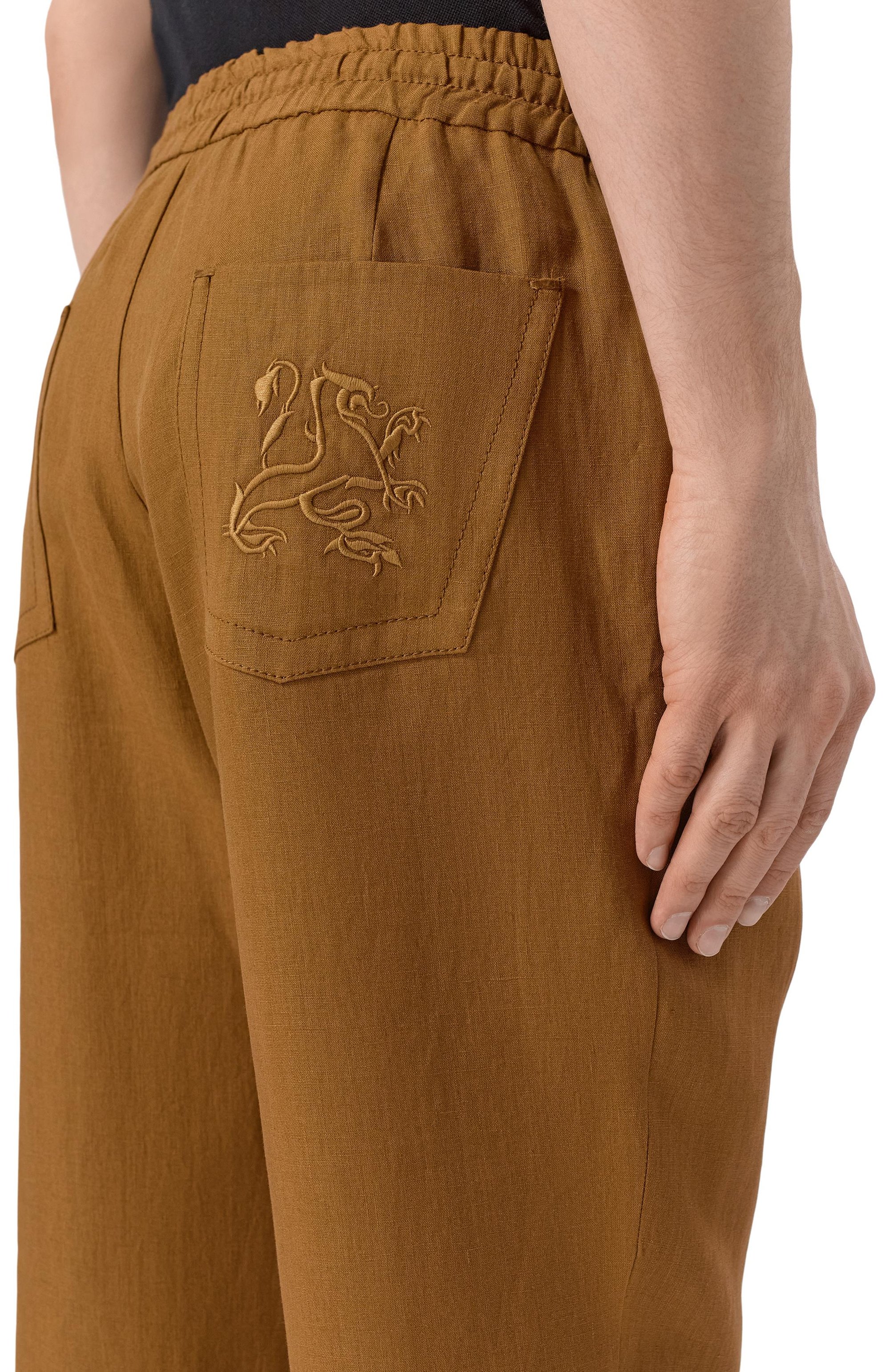 Льняные брюки ZILLI коричневого цвета по цене 169500 руб., арт. CP201CM0800VZGM00_001, фото 5 Льняные брюки ZILLI, арт. CP201CM0800VZGM00_001, фото 5