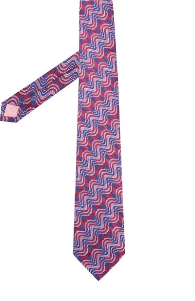 Шелковый галстук с узором TURNBULL & ASSER бордового цвета по цене 15650 руб., арт. TIE002-BB231, фото 2 Шелковый галстук с узором TURNBULL & ASSER, арт. TIE002-BB231, фото 2