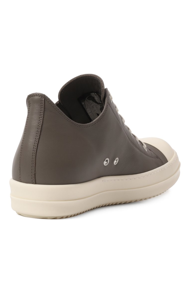 Мужские кожаные кеды porterville RICK OWENS серого цвета, арт. RU01E5891/LC0 | Фото 5 (Материал внешний: Натуральная кожа; Материал внутренний: Натуральная кожа; Подошва: Массивная; Стили: Классический; Кросс-КТ: Низкие; Материал утеплителя: Без утеплителя)