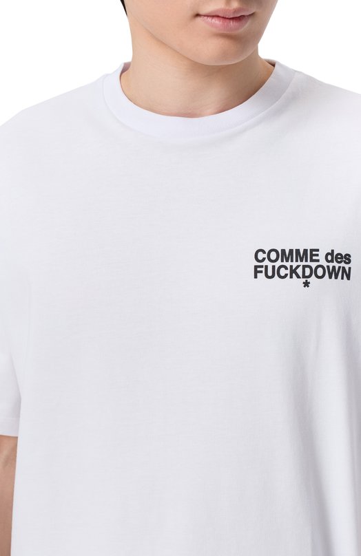 Хлопковая футболка Comme des Fuckdown CFABM01938 Белый  CFABM01938 Фото 5
