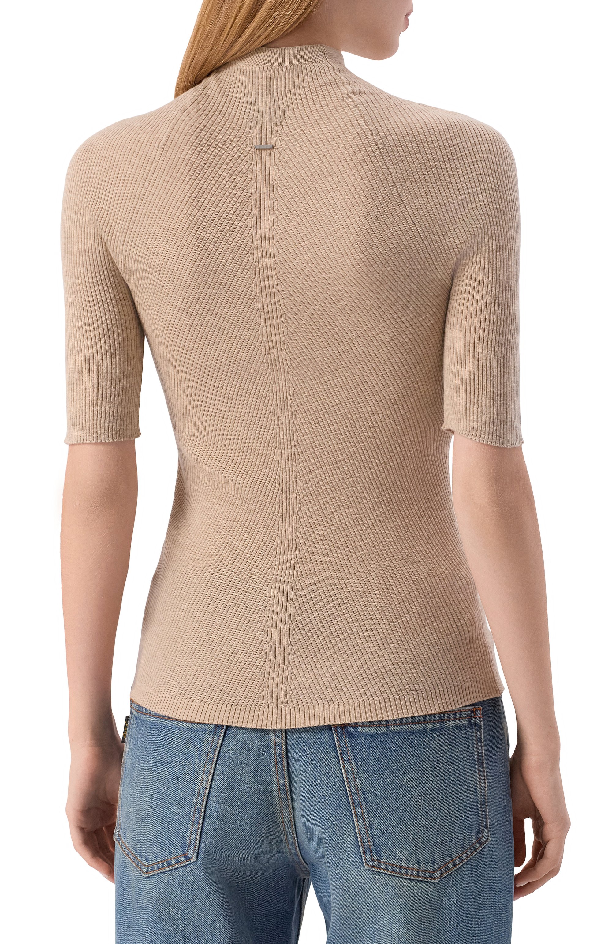 Шерстяной пуловер BOSS бежевого цвета по цене 18350 руб., арт. 50542885, фото 4 Шерстяной пуловер BOSS, арт. 50542885, фото 4