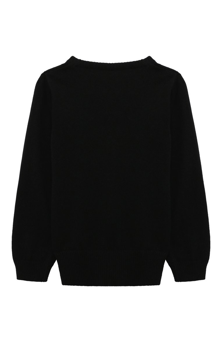 Детская комплект из пуловера и брюк WOOL AND COTTON черного цвета, арт. KRUFP-003 | Фото 3 (Драгоценные камни: Проставлено; Рукава: Длинные; Материал внешний: Шерсть; Материал сплава: Проставлено; Девочки Кросс-КТ: Костюмы-спорт; Ростовка одежда: 6 лет | 116 см)