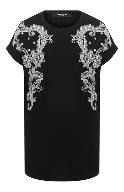 Женская хлопковая футболка BALMAIN, арт. UF11351/P050