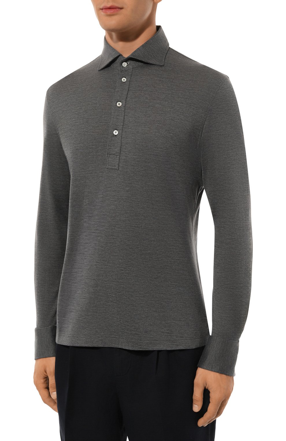 Поло из шелка и хлопка BRUNELLO CUCINELLI, арт. MH8363914, фото 3