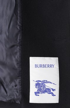 Мужской шерстяное пальто BURBERRY темно-синего цвета, арт. 8104037 | Фото 7 (Длина (верхняя одежда): Короткие; Материал подклада: Купро; Рукава: Длинные; Материал внешний: Шерсть; Мужское Кросс-КТ: пальто-верхняя одежда; 1-2-бортные: Двубортные; Стили: Кэжуэл)