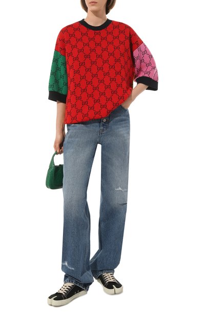 Пуловер из шерсти и хлопка GUCCI, арт. 662038 XKBYA, фото 2