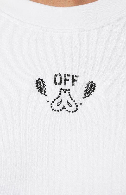 Хлопковый свитшот Off-White 0WBA055S24FLE002 Белый  0WBA055S24FLE002 Фото 5