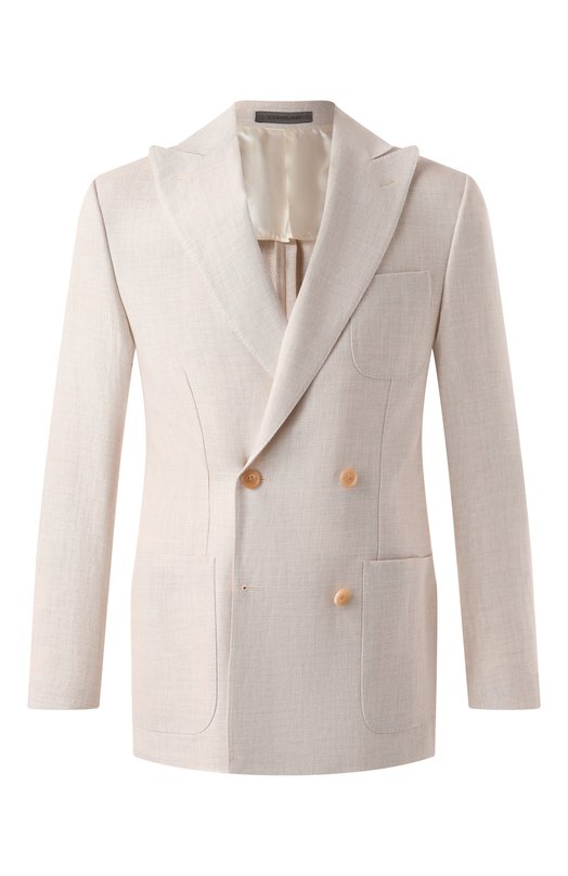 Пиджак изо льна и шерсти Corneliani 25X009-2518258 Кремовый 25X009-2518258