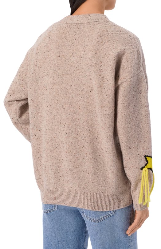 Шерстяной кардиган MC2 Saint Barth SASI002-04125I/SASI D0NEGAL Бежевый  SASI002-04125I/SASI D0NEGAL Фото 4