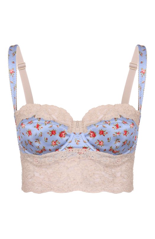Бюстье из шелка и хлопка Dolce & Gabbana 01C93T/0N0E3 Голубой 01C93T/0N0E3