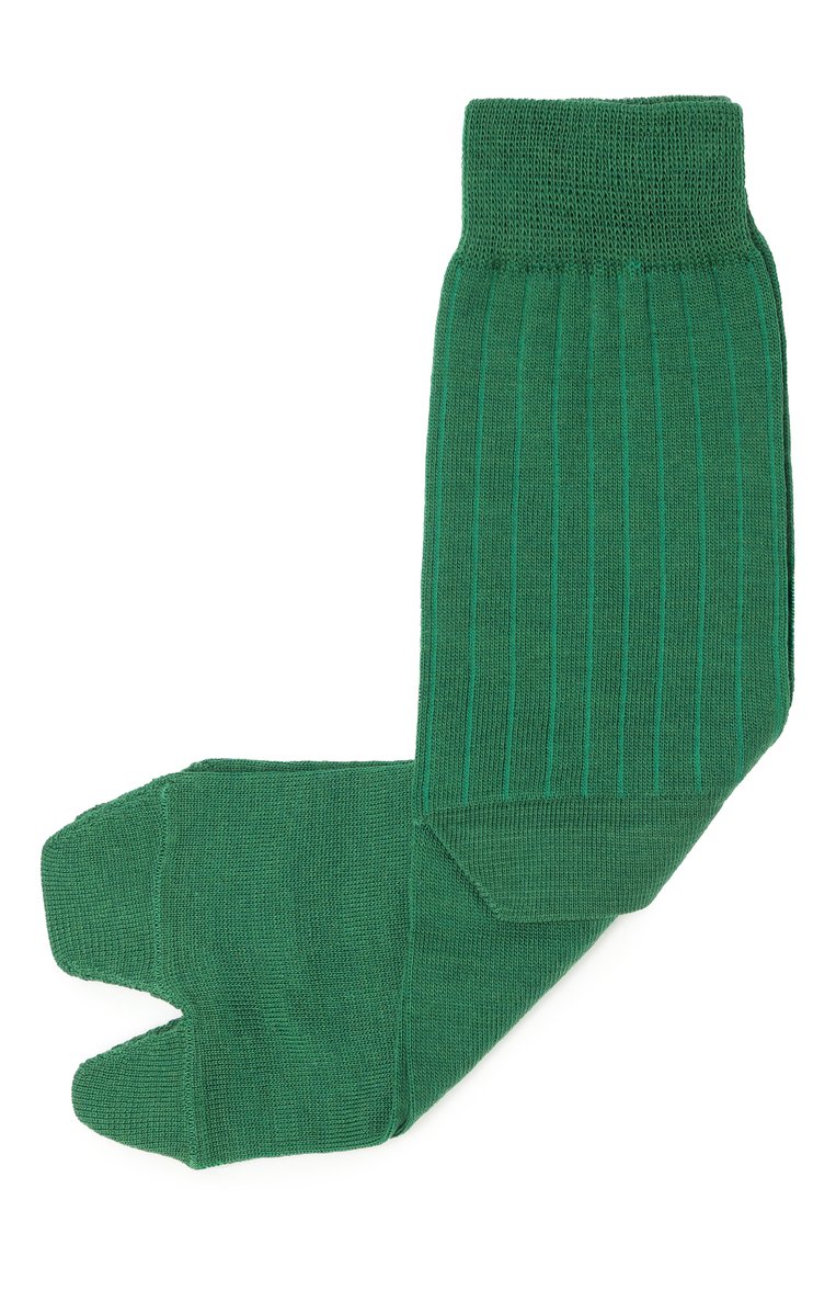 Женские шерстяные носки MAISON MARGIELA зеленого цвета, арт. S51TL0052/S17867 | Фото 1 (Нос: Не проставлено; Материал внешний: Шерсть)