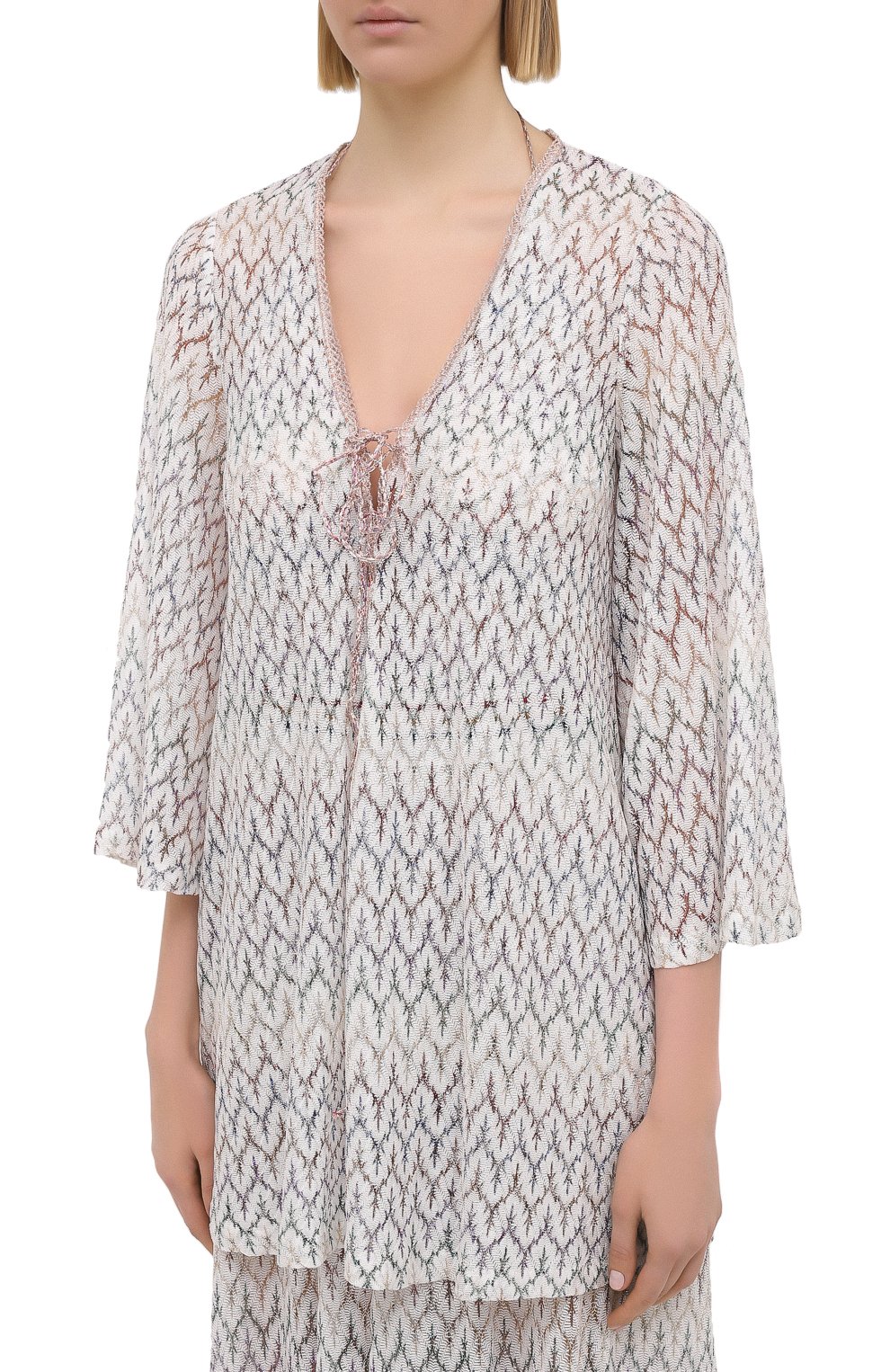 Туника из вискозы MISSONI белого цвета по цене 66300 руб., арт. MMQ00016/BR00C6, фото 3 Туника из вискозы MISSONI, арт. MMQ00016/BR00C6, фото 3