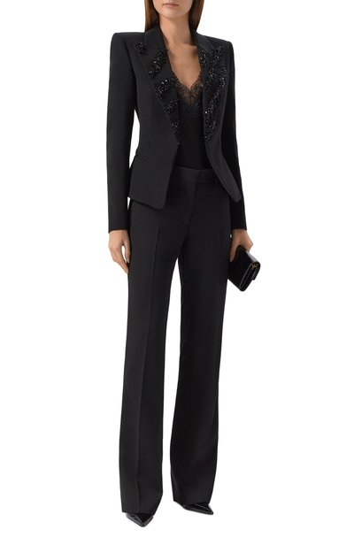 Женские шерстяные брюки BALMAIN, арт. PA000000/0052