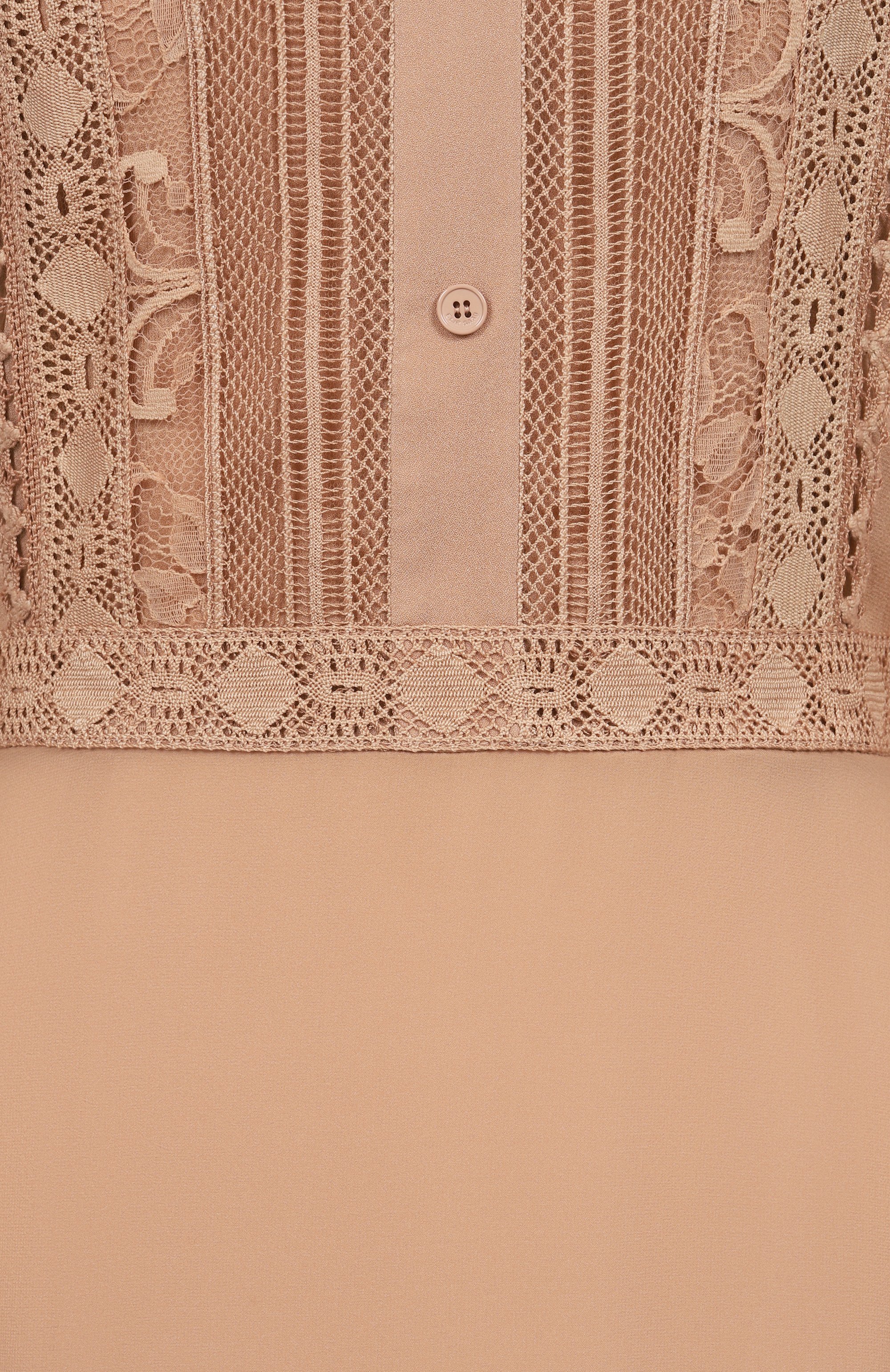 Платье из шелка и хлопка ELIE SAAB бежевого цвета по цене 638500 руб., арт. D0617NS25/SIL01, фото 6 Платье из шелка и хлопка ELIE SAAB, арт. D0617NS25/SIL01, фото 6