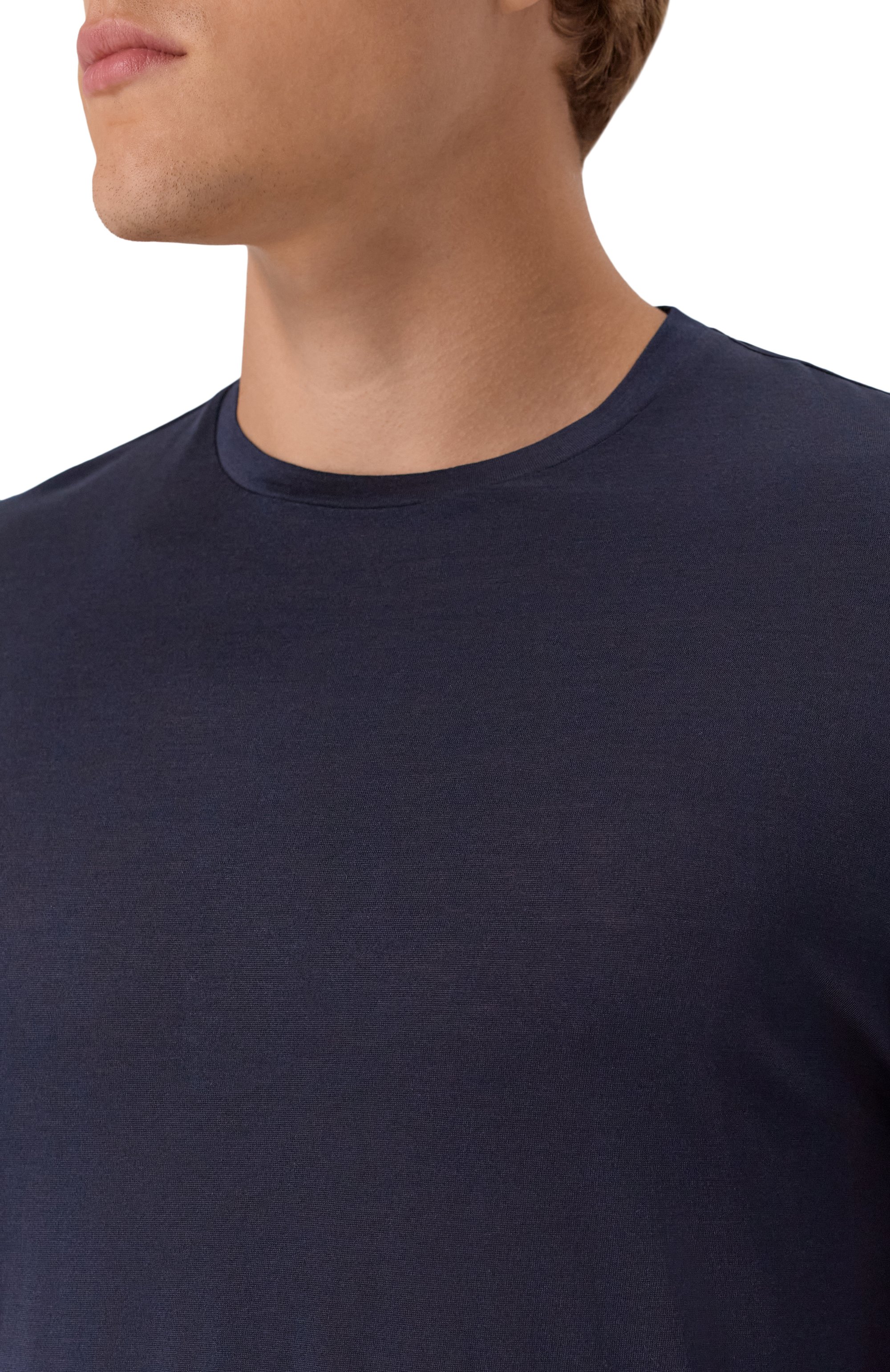 Лонгслив из шелка и хлопка 12 STOREEZ темно-синего цвета по цене 19000 руб., арт. 134229, фото 5 Лонгслив из шелка и хлопка 12 STOREEZ, арт. 134229, фото 5